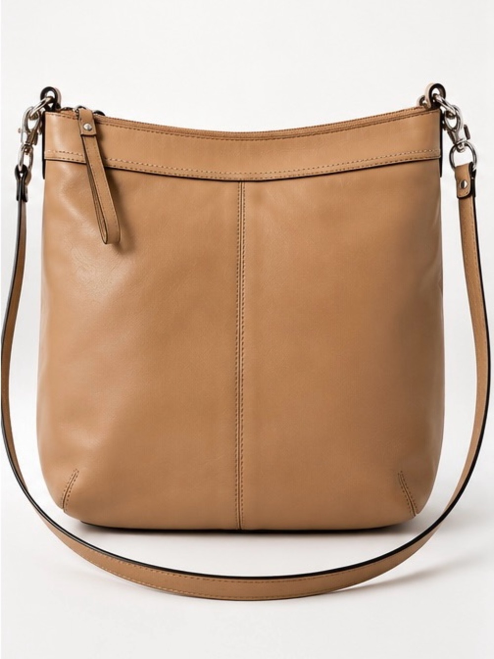 Coach Tan Leather Shoulder Hobo with Pleated Front - Picture 2 of 3